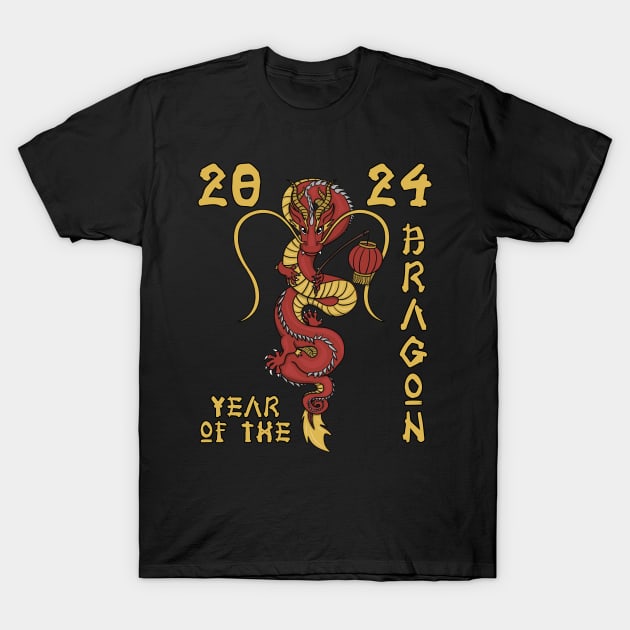 2024 Year Of The Dragon Chinese New Year T-Shirt by Cupsie's Creations